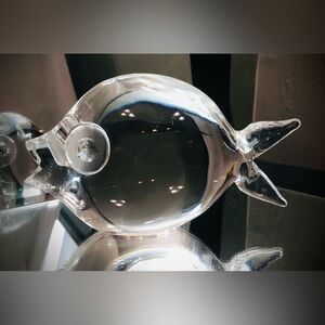 Vintage STEUBEN Crystal Glass Puffer Fish George Thompson 7” MCM 1960’s Decor